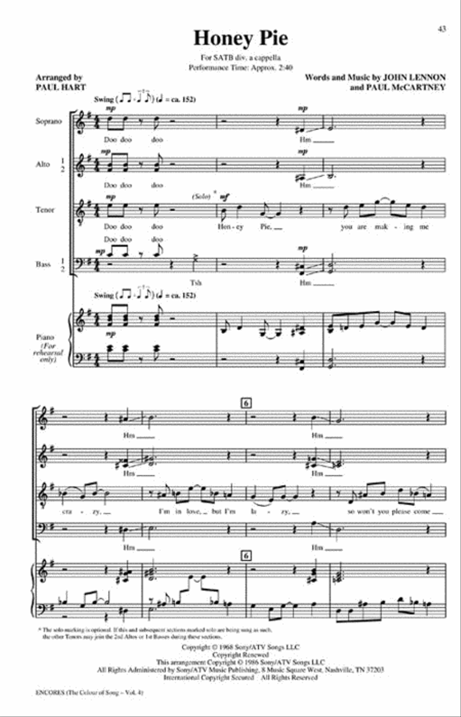 Encores – The King's Singers Colour of Song, Volume 4 Divisi scores gallery preview page 4