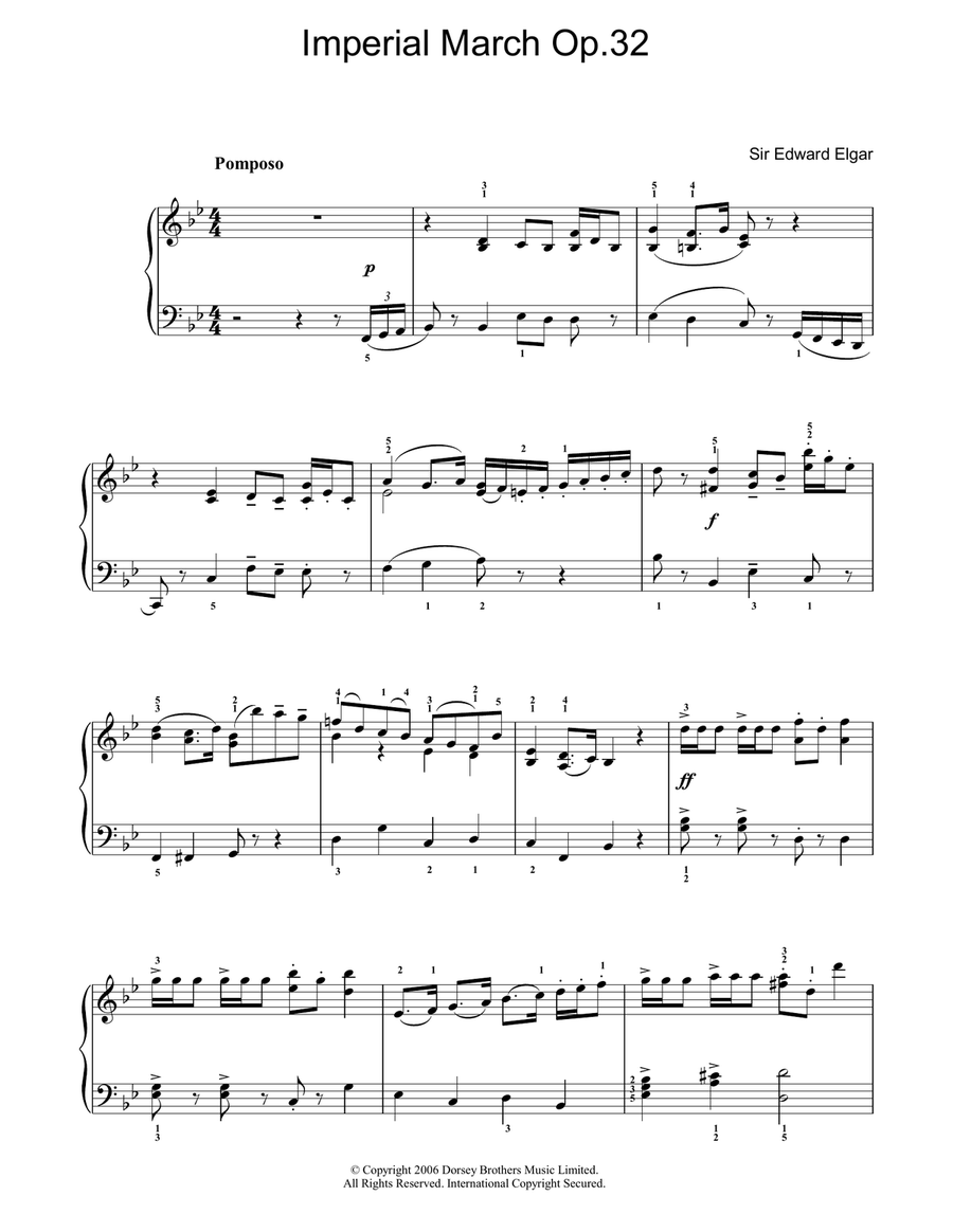 Imperial March Op. 32 Easy Piano scores gallery preview page 1