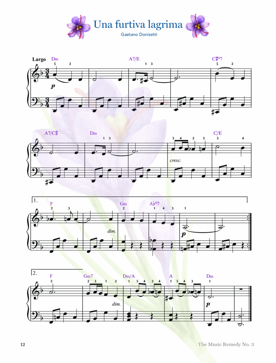 Una furtiva lagrima (from the Italian opera L'elisir d'amore) Acoustic Guitar scores gallery preview page 1
