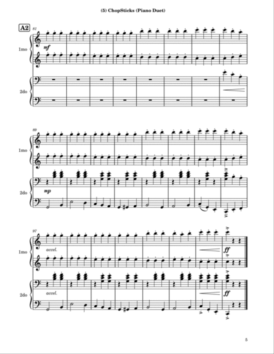 ChopSticks (Piano Duet) 1 Piano, 4-Hands scores gallery preview page 5