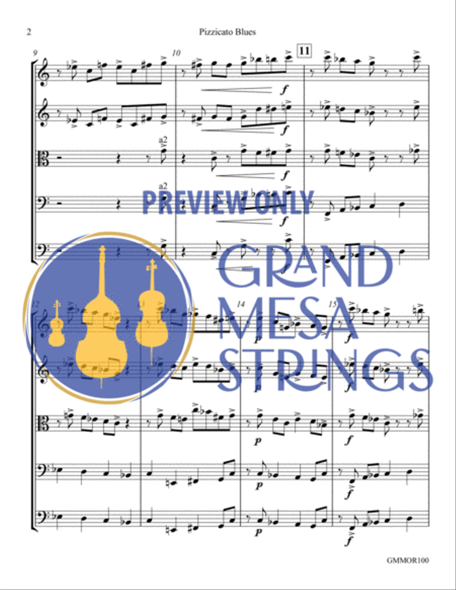 Pizzicato Blues String Orchestra scores gallery preview page 3