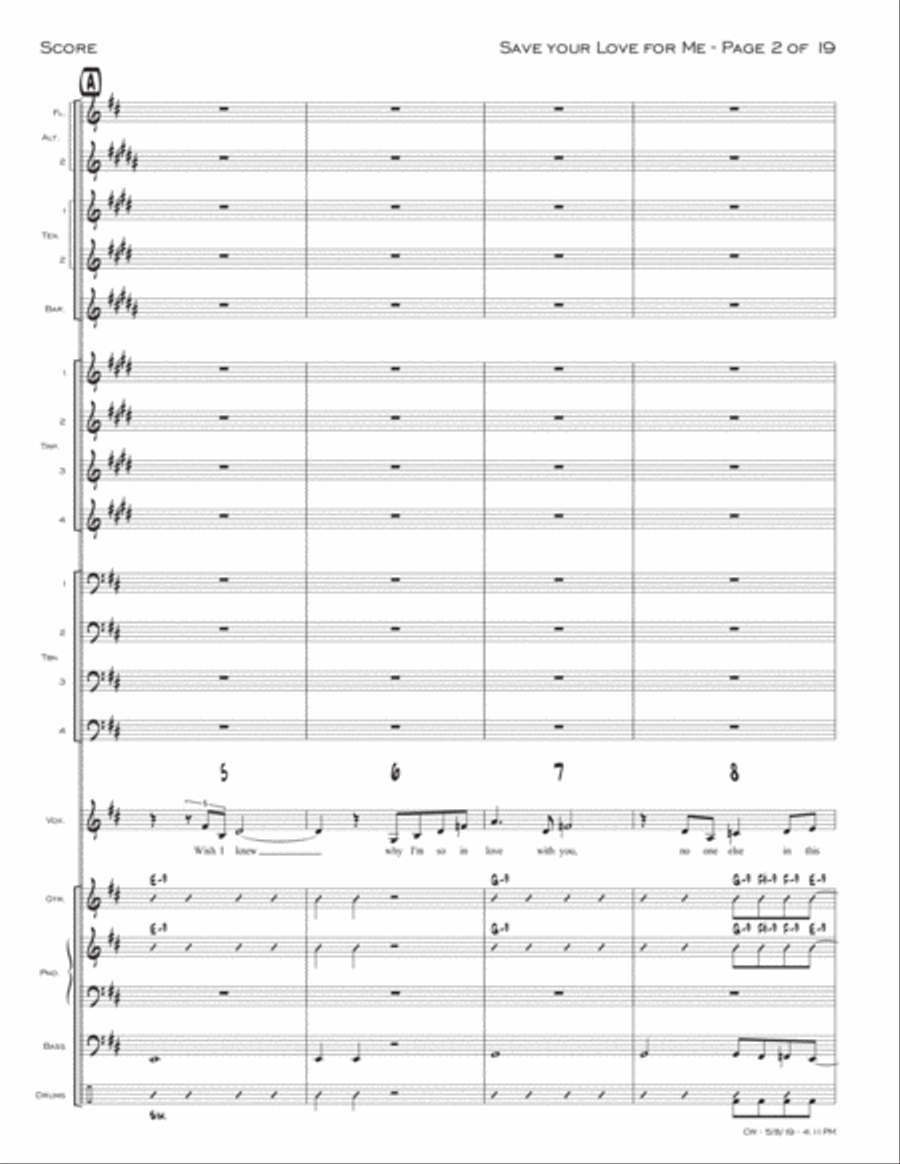 Save Your Love For Me Jazz Ensemble scores gallery preview page 2