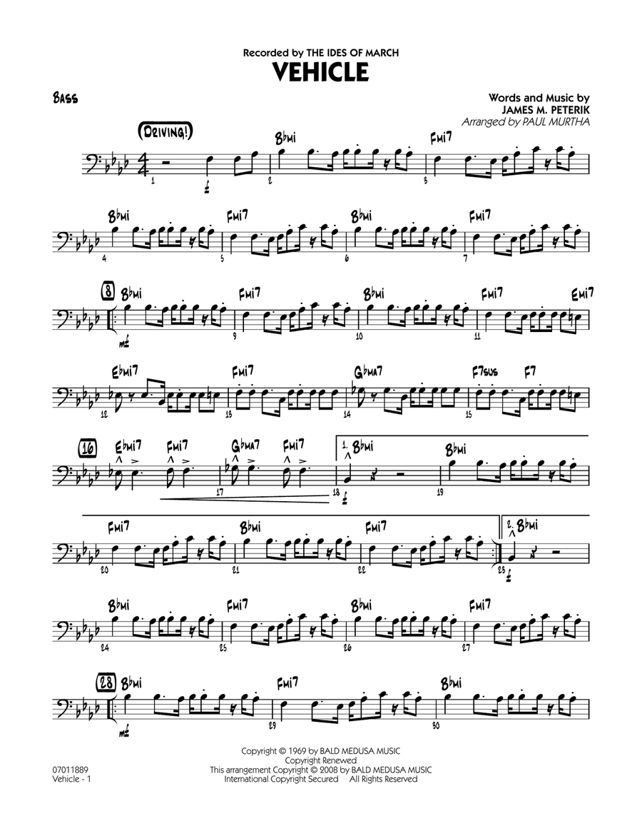 Vehicle - Bass Jazz Ensemble scores gallery preview page 1