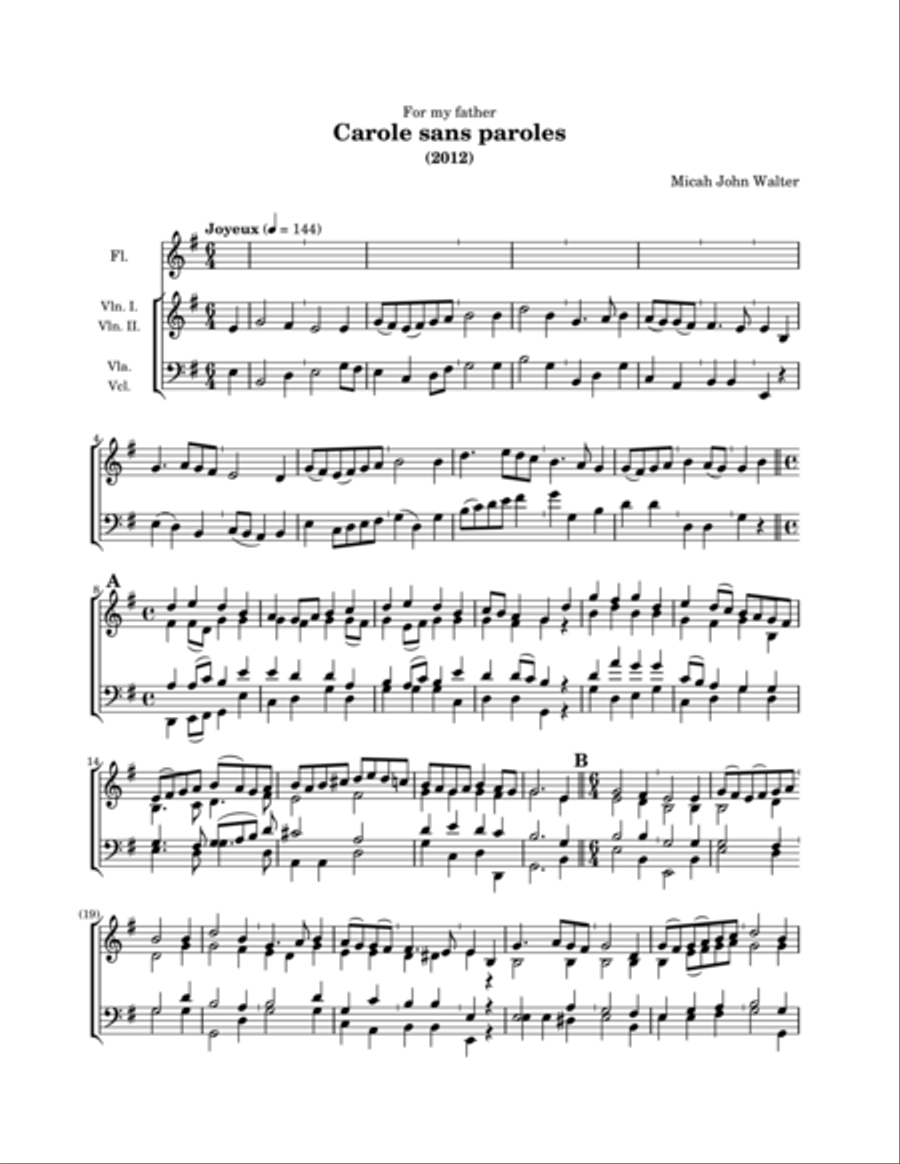 Carols without words Chamber Orchestra scores gallery preview page 1