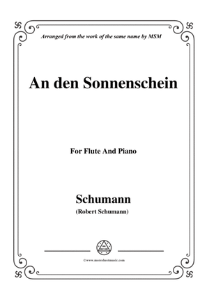 Book cover for Schumann-An den Sonnenschein,for Flute and Piano