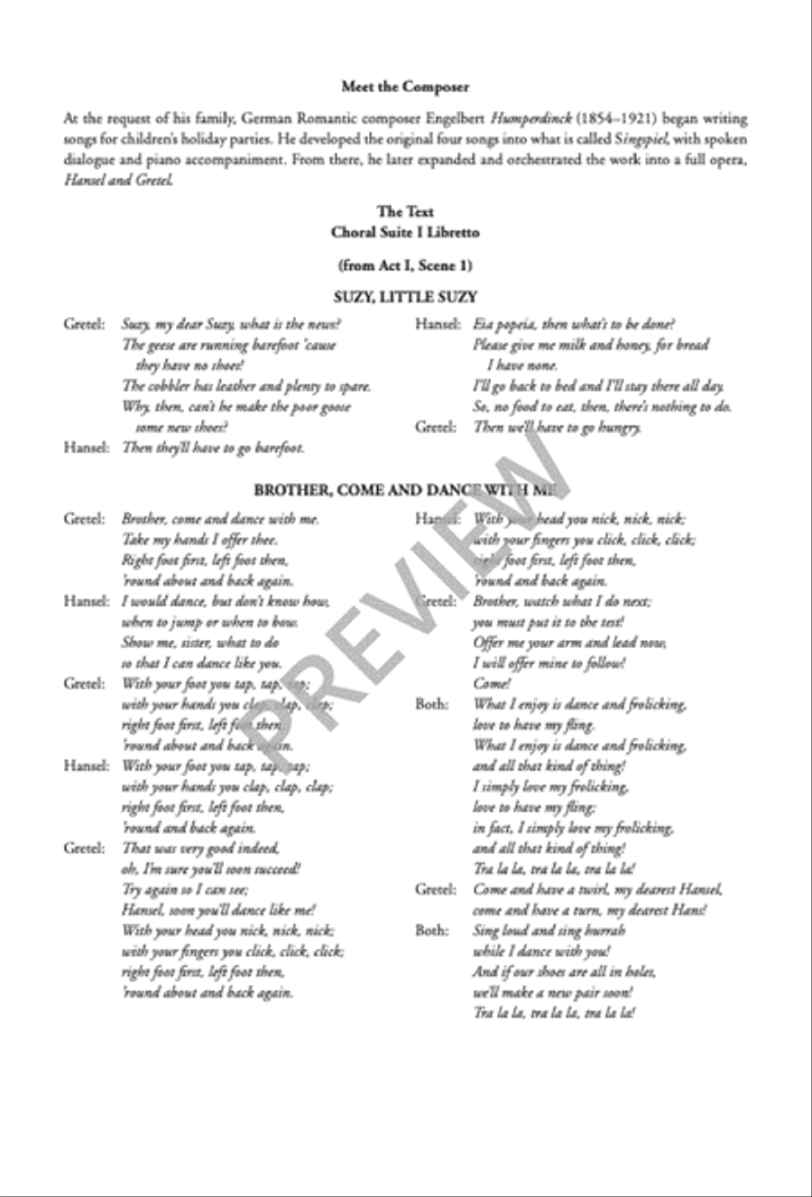 Hansel and Gretel Choral Suite I SA scores gallery preview page 3