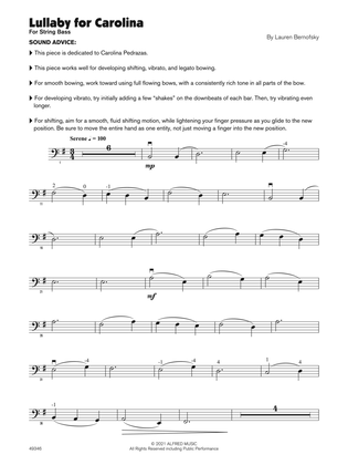 Lullaby for Carolina (Sound Innovations Soloist, String Bass)