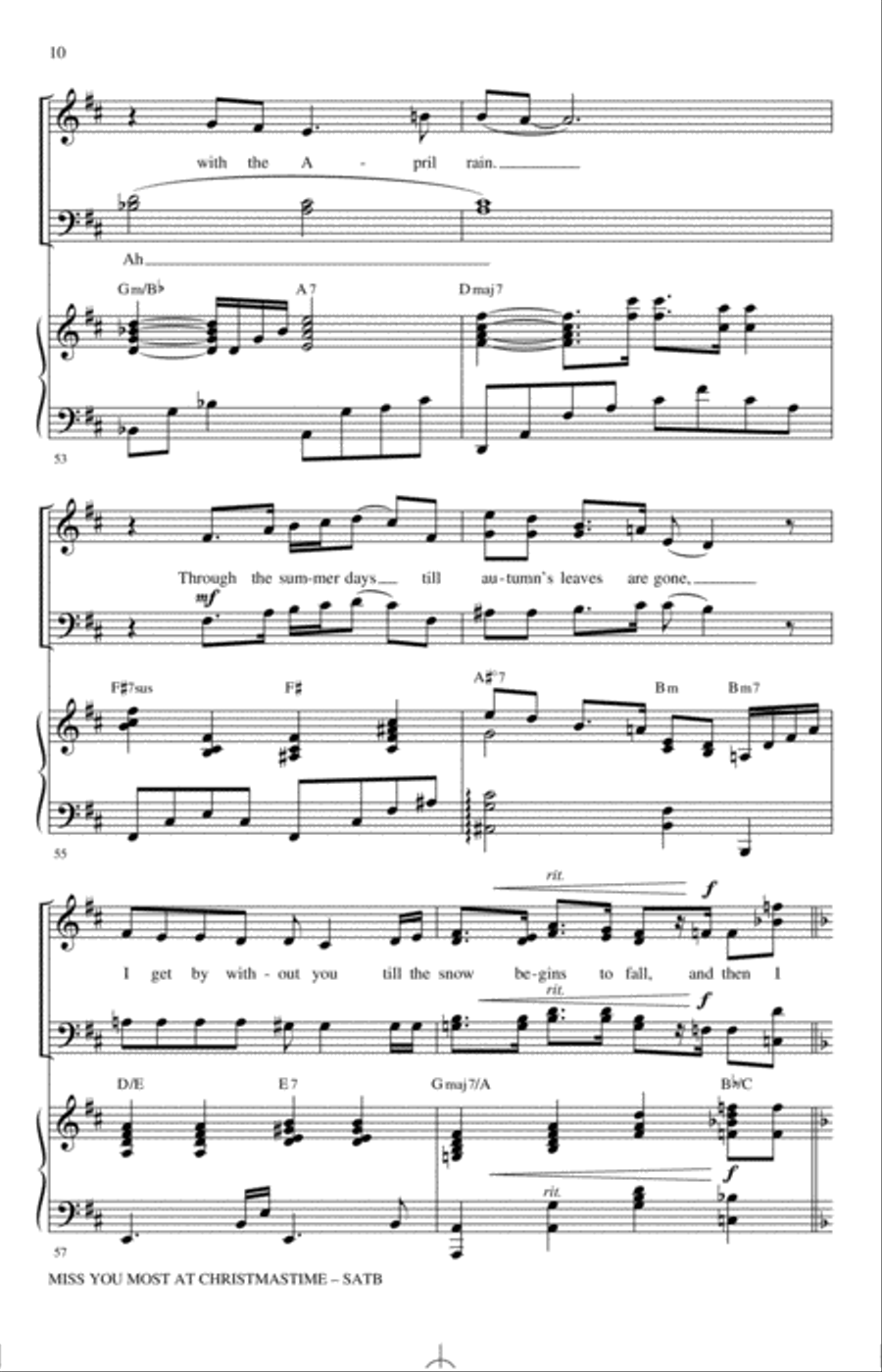 Miss You Most At Christmas Time 4-Part scores gallery preview page 9