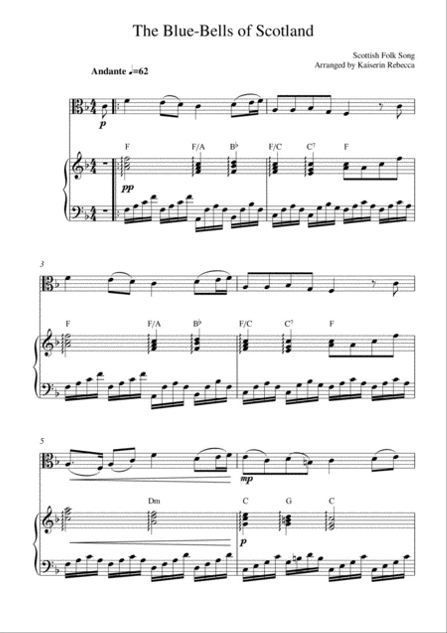 The Blue-Bells of Scotland Viola scores gallery preview page 1