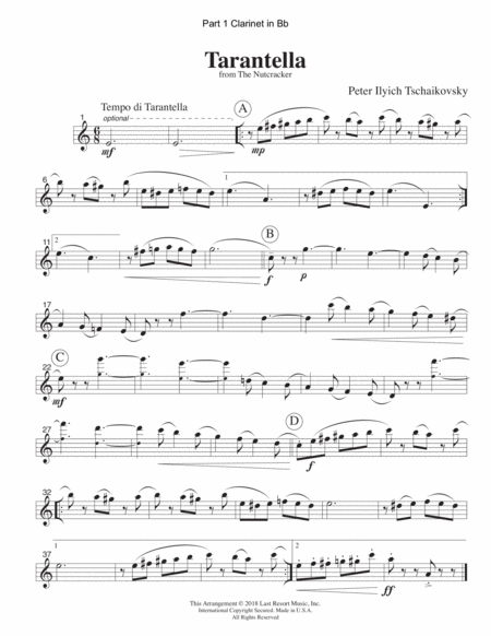 Tarantella from the Nutcracker for Piano Trio (Violin, Cello & Piano) or Piano Quartet image number null