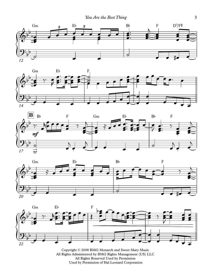 You Are The Best Thing Piano Solo scores gallery preview page 2