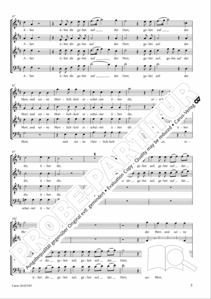 Siehe, Finsternis bedecket das Erdreich 4-Part scores gallery preview page 6