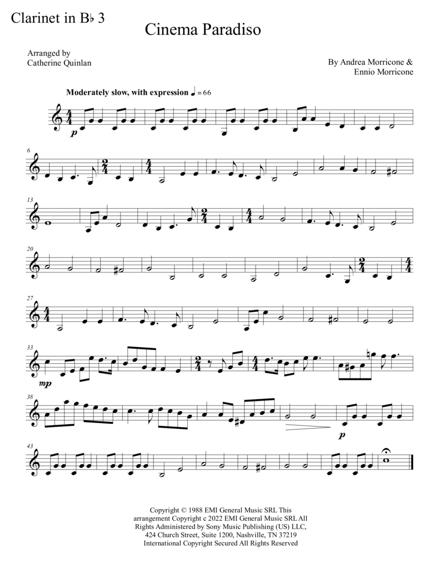 Cinema Paradiso Cinema Paradiso Woodwind Ensemble scores gallery preview page 1