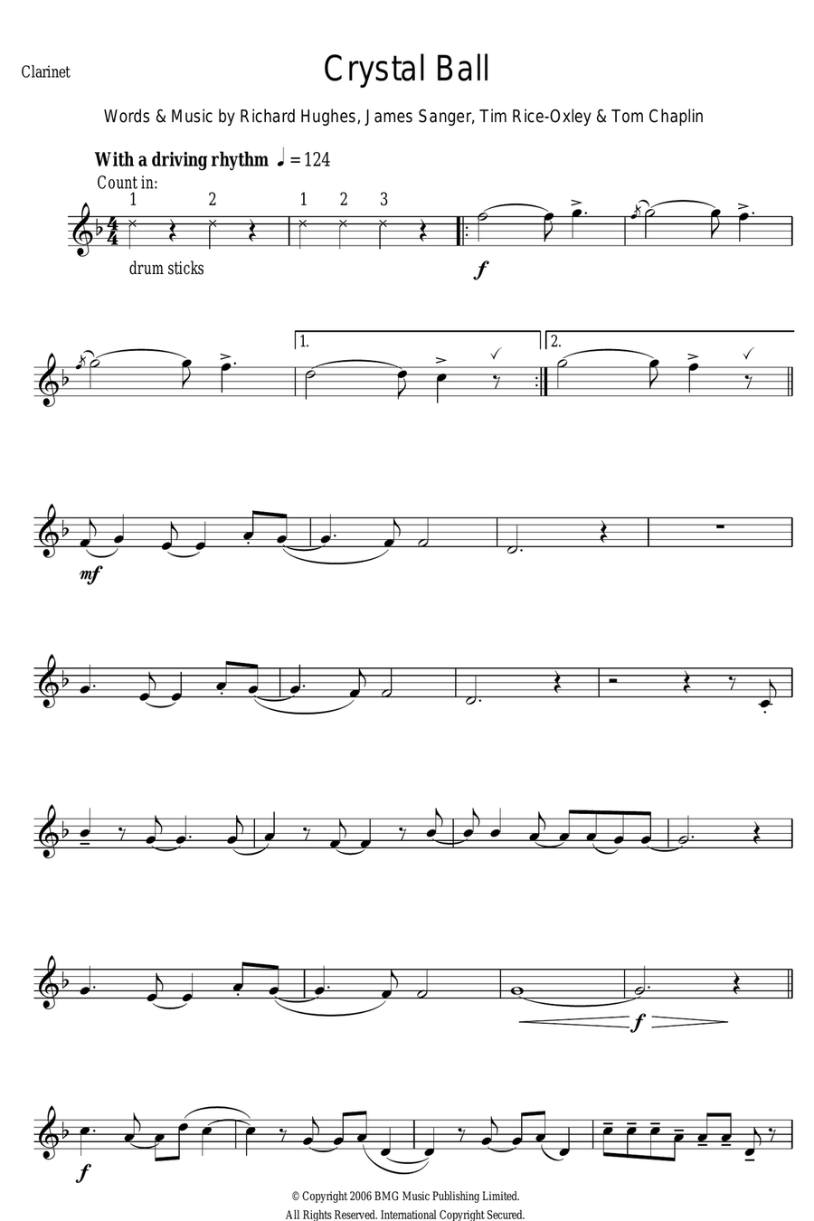 Crystal Ball Clarinet Solo scores gallery preview page 1