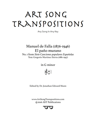 DE FALLA: El paño moruno (transposed to G minor)