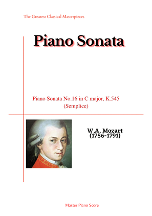 Book cover for Mozart-Piano Sonata No.16 in C major, K.545 (Semplice)