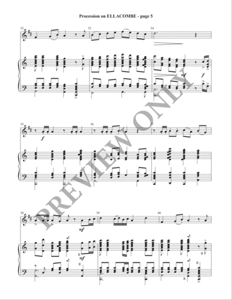 Procession on ELLACOMBE (Director's Score) Handbell Choir scores gallery preview page 6
