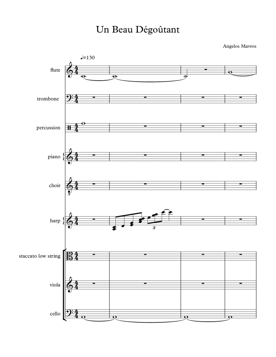 Un Beau Dégoûtant - Score Only Chamber Orchestra scores gallery preview page 1