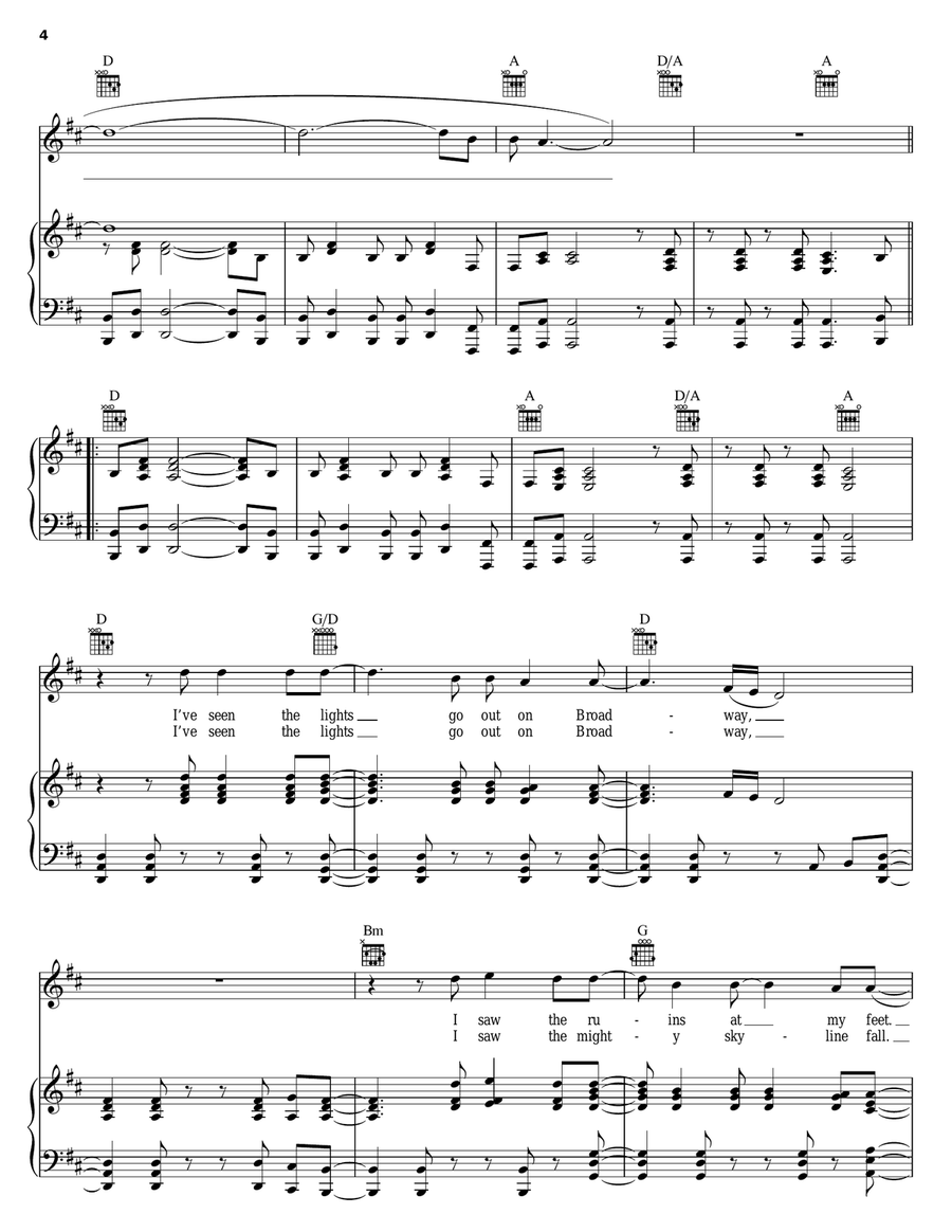 Miami 2017 (Seen The Lights Go Out On Broadway) Piano, Vocal, Guitar scores gallery preview page 4