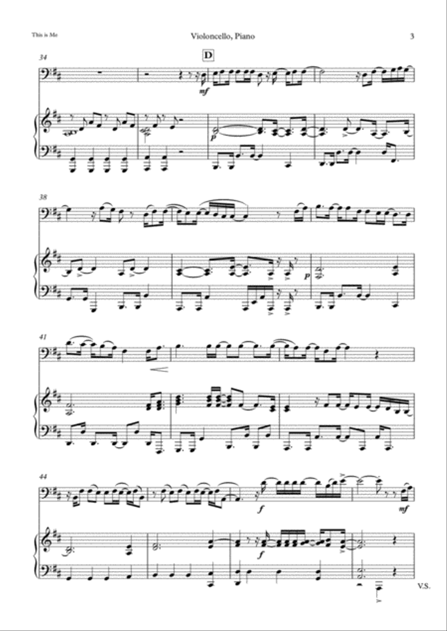 This Is Me Piano scores gallery preview page 3