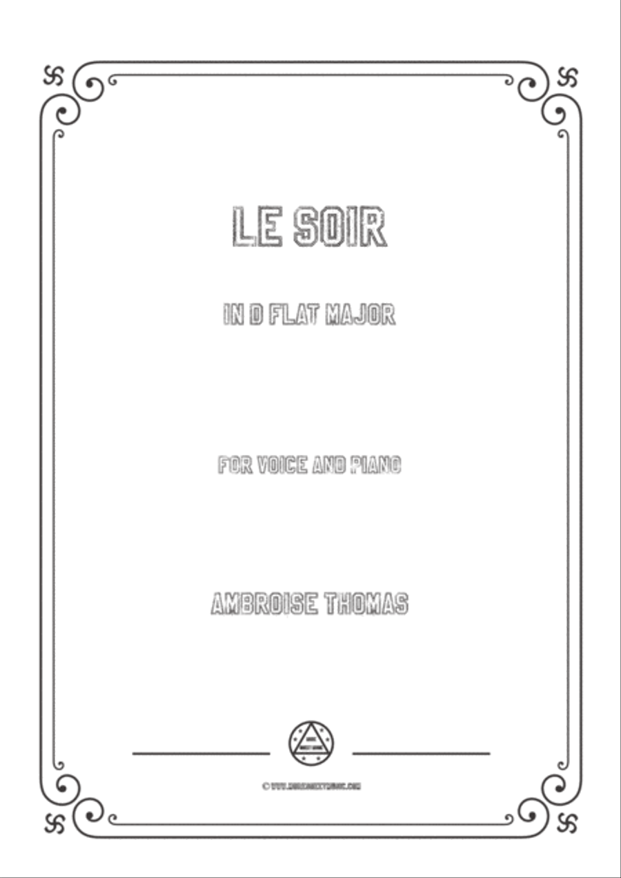 Thomas-Le soir in D flat Major,for Voice and Piano Voice Solo scores gallery preview page 1