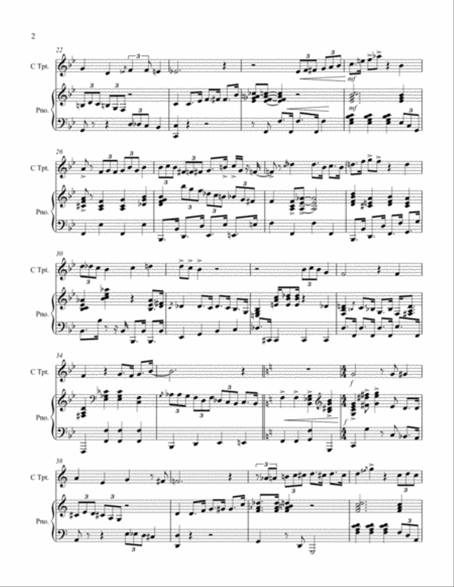 Just A Closer Walk With Thee - Trumpet and Piano Trumpet Solo scores gallery preview page 3