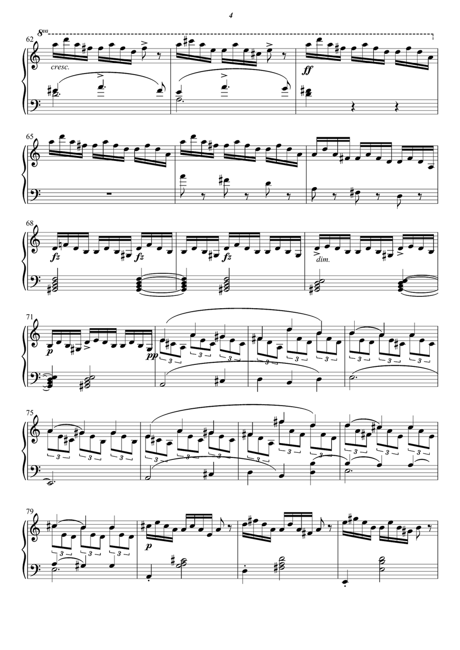 Impromptu A(b)- major Opus 90, D 899, No.4 Piano Solo scores gallery preview page 4