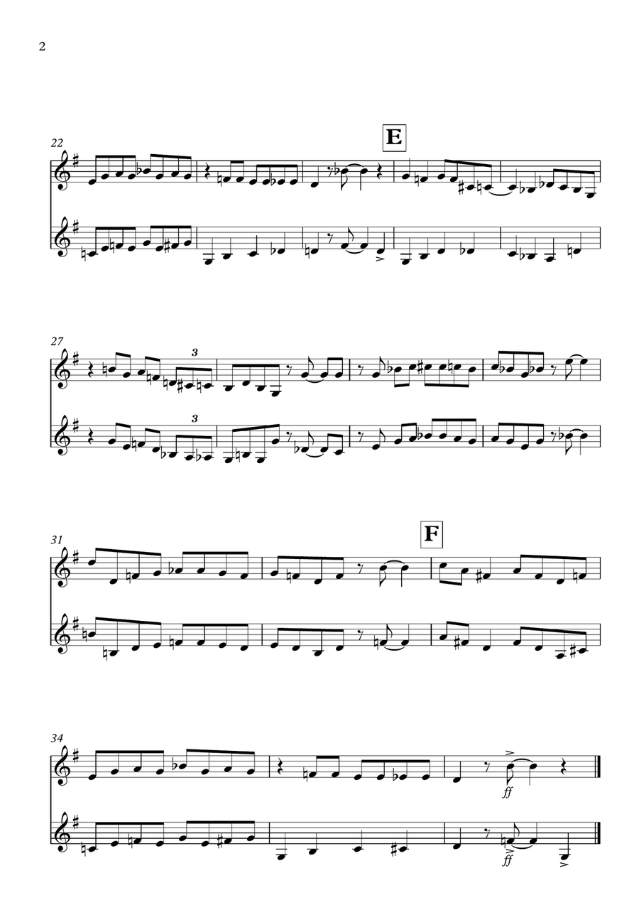 Blues Duet for Clarinet and Trumpet Duet B-Flat Clarinet scores gallery preview page 2