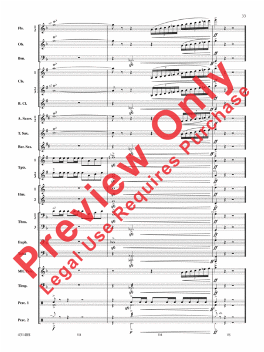 Of Sea and Song Concert Band scores gallery preview page 34