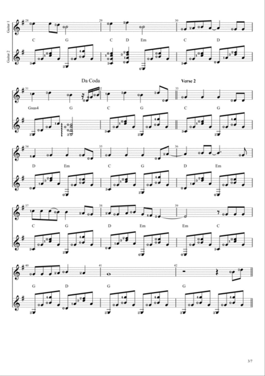 10,000 Reasons (Bless The Lord) Guitar Ensemble scores gallery preview page 3