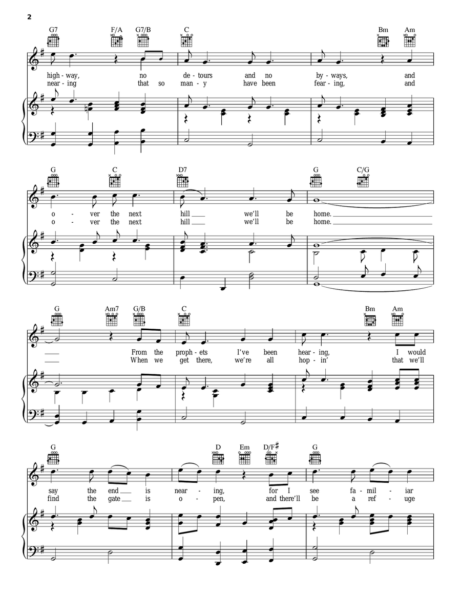 Over The Next Hill We'll Be Home Piano, Vocal, Guitar scores gallery preview page 2