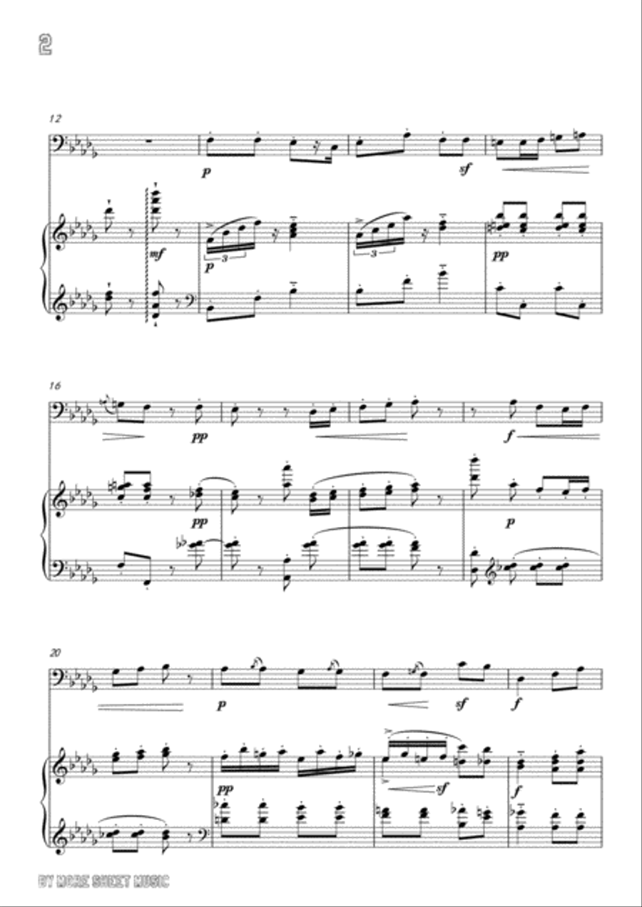 Chabrier-Villanelle des petits canards,for Cello and Piano Voice scores gallery preview page 4