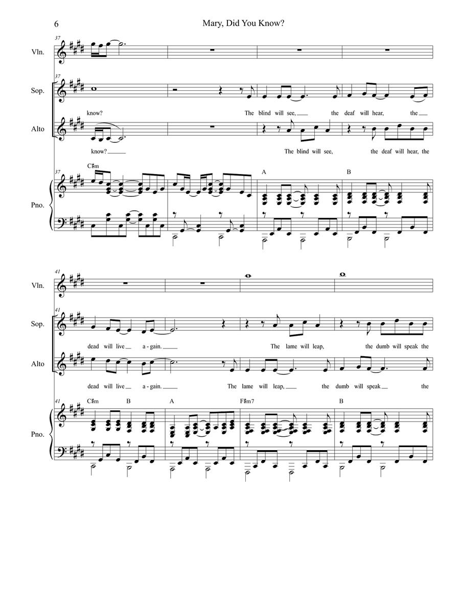 Mary, Did You Know? Piano scores gallery preview page 6