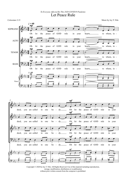 LET PEACE RULE (SATB)