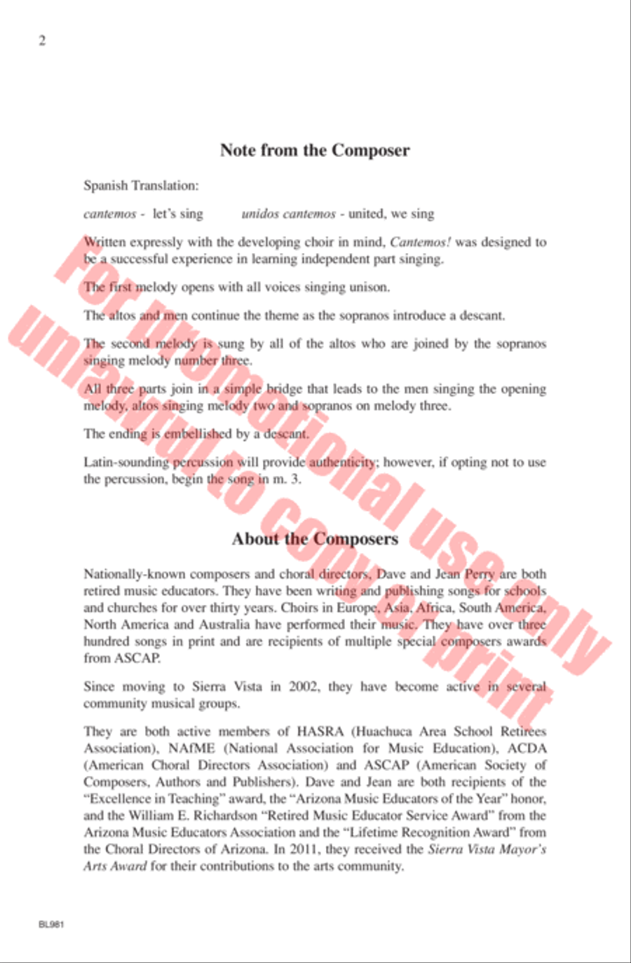Cantemos! Choir scores gallery preview page 6