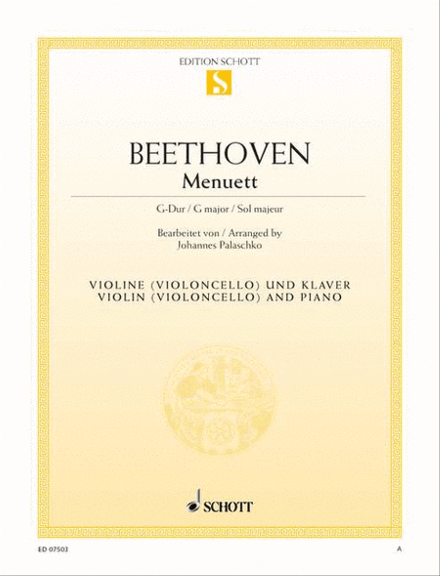 Minuet G major, WoO 10/2 Piano Trio scores gallery preview page 1