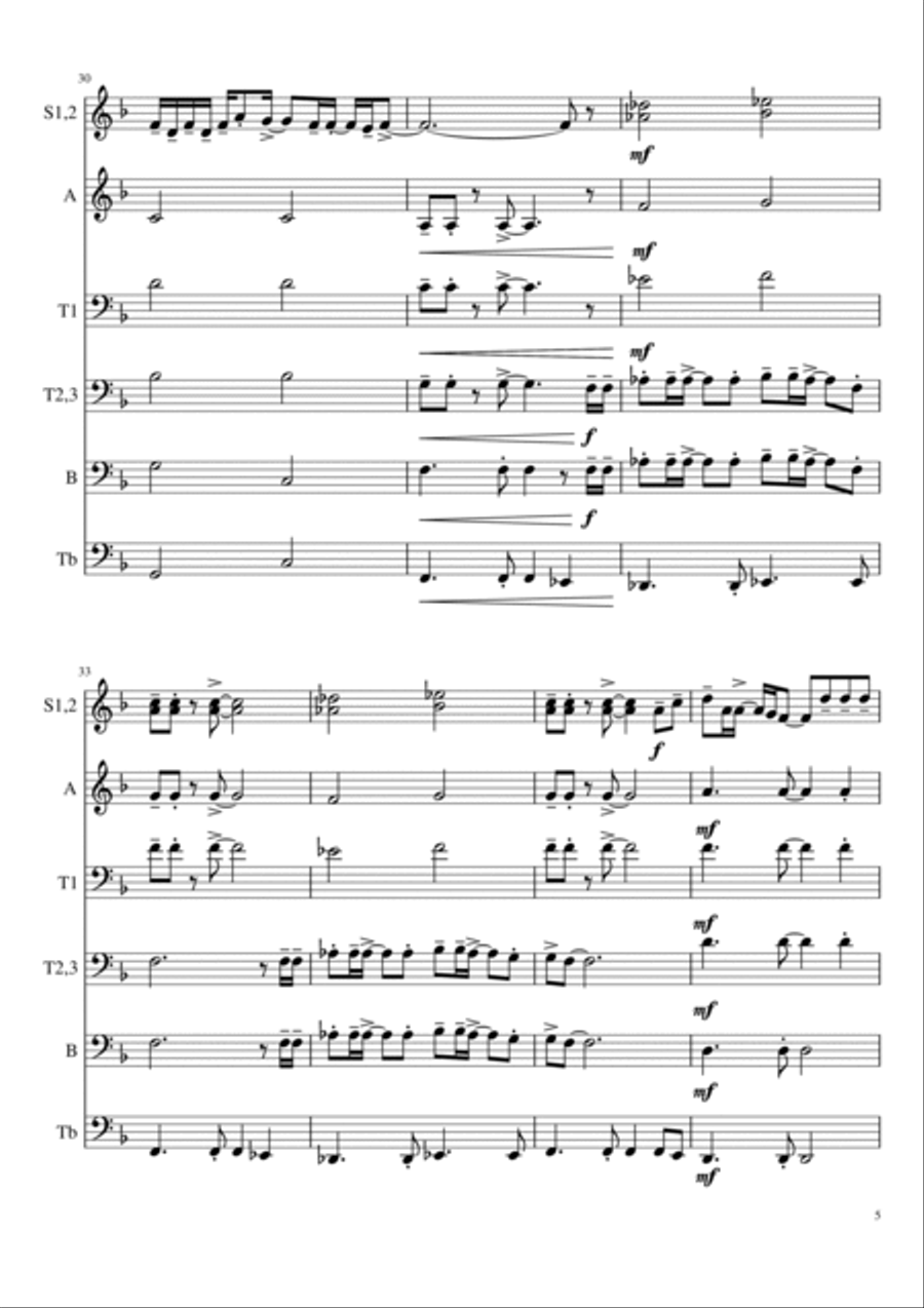 We Are The World We Are The World Brass Ensemble scores gallery preview page 5
