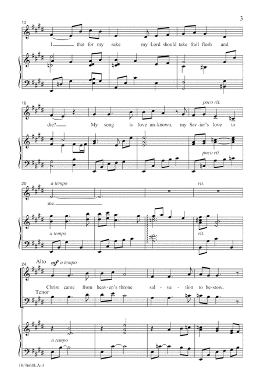 My Savior's Love to Me My Savior's Love to Me 4-Part scores gallery preview page 3