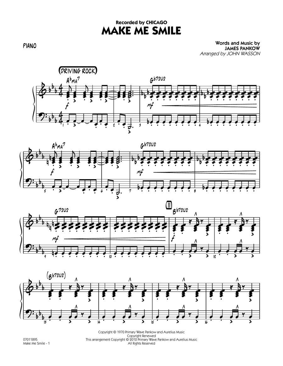 Make Me Smile - Piano