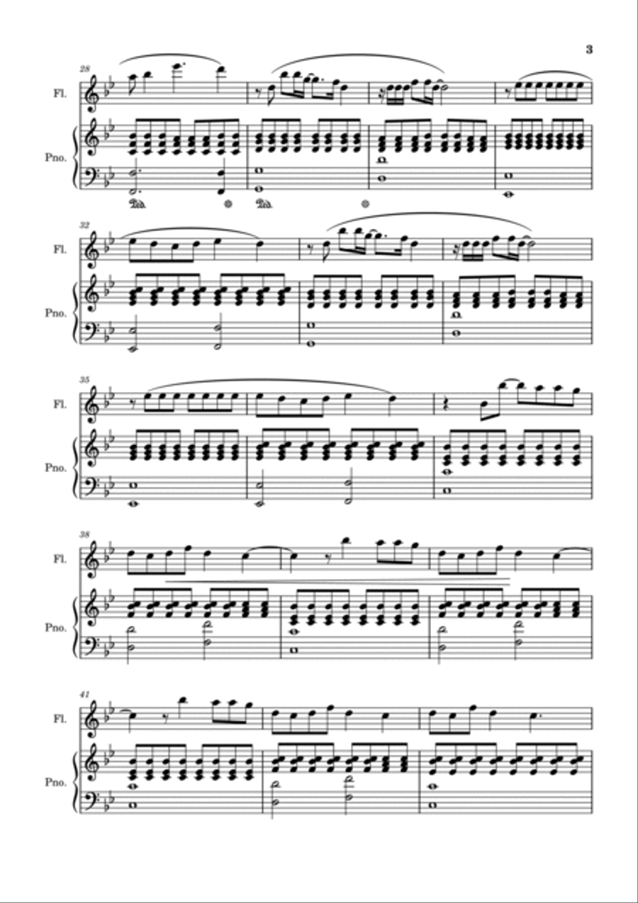 Somewhere Only We Know Flute Solo scores gallery preview page 3