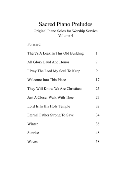 Sacred Piano Preludes, Volume 4