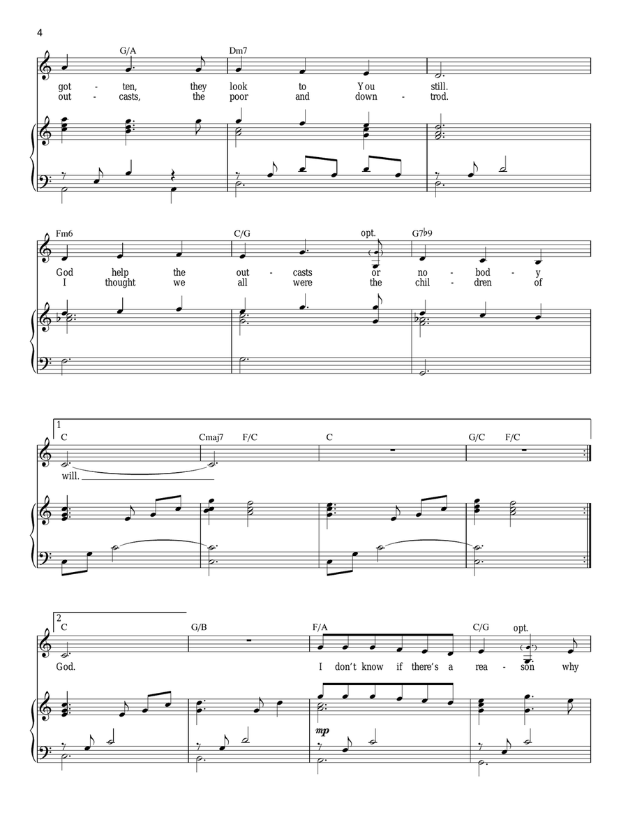 God Help The Outcasts (from The Hunchback Of Notre Dame) Piano, Vocal scores gallery preview page 4