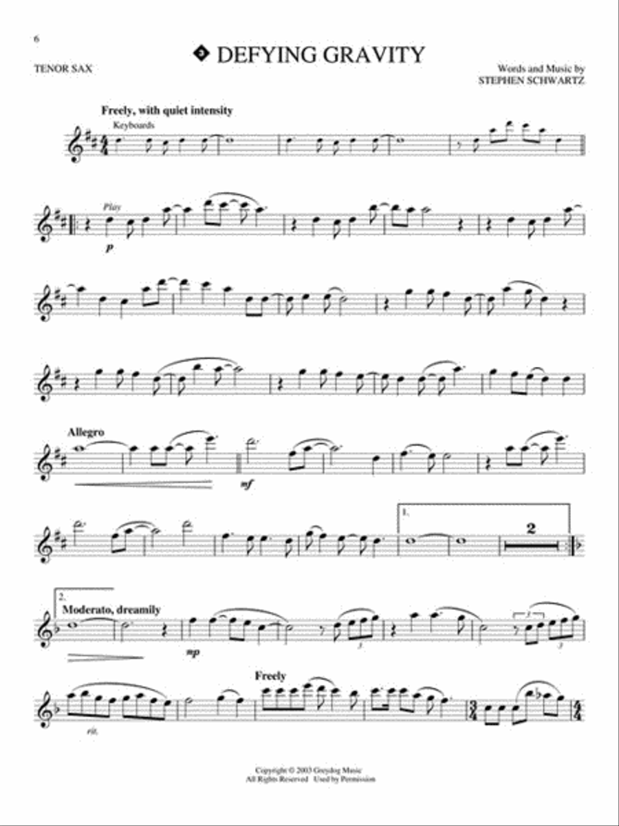 Wicked Tenor Saxophone scores gallery preview page 3