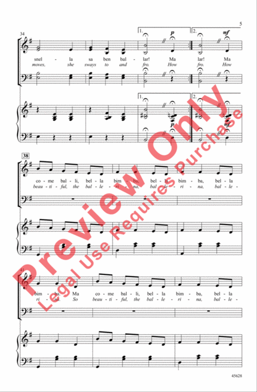 Ma Bella Bimba 4-Part scores gallery preview page 5