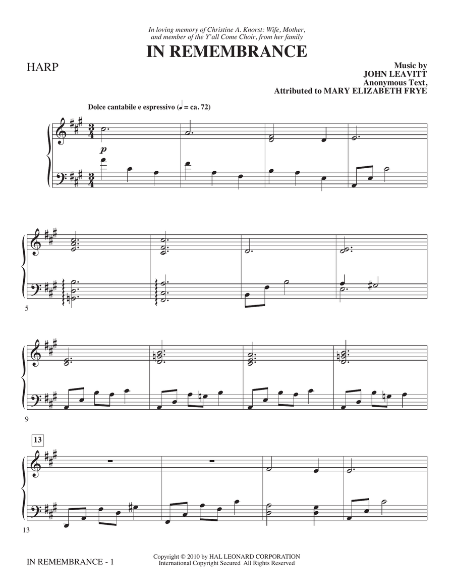 In Remembrance - Harp
