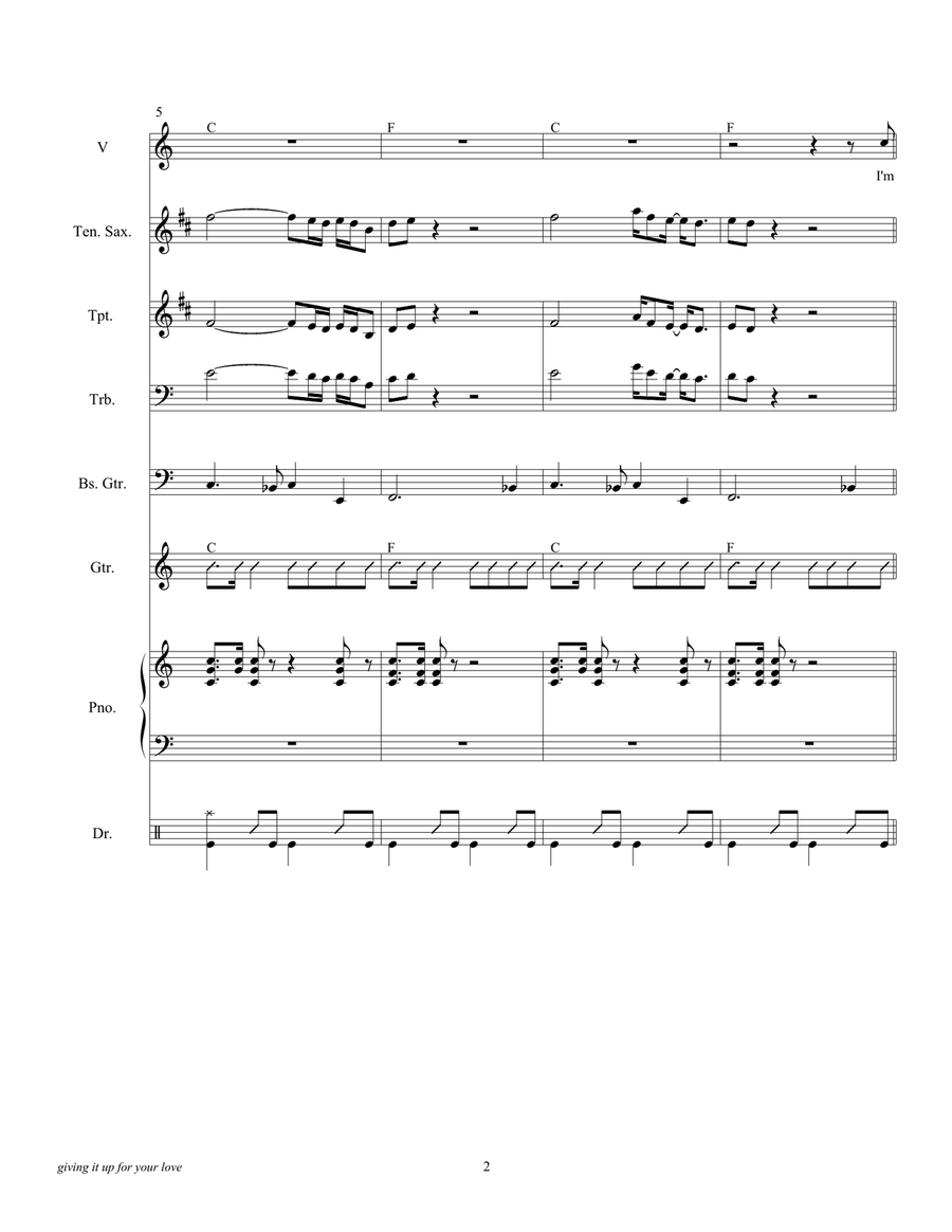 Givin' It Up For Your Love Small Ensemble scores gallery preview page 5
