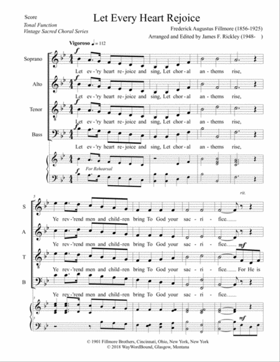 Let Every Heart Rejoice 4-Part scores gallery preview page 1