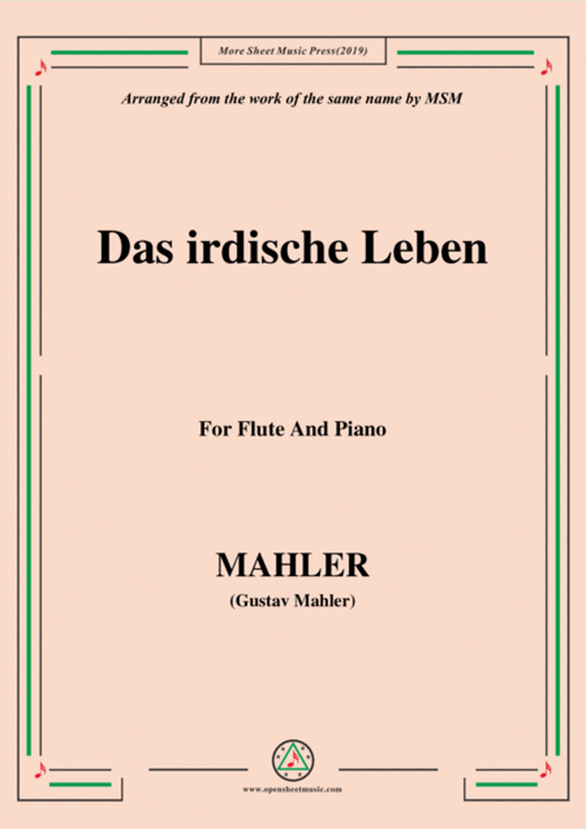Mahler-Das irdische Leben, for Flute and Piano image number null
