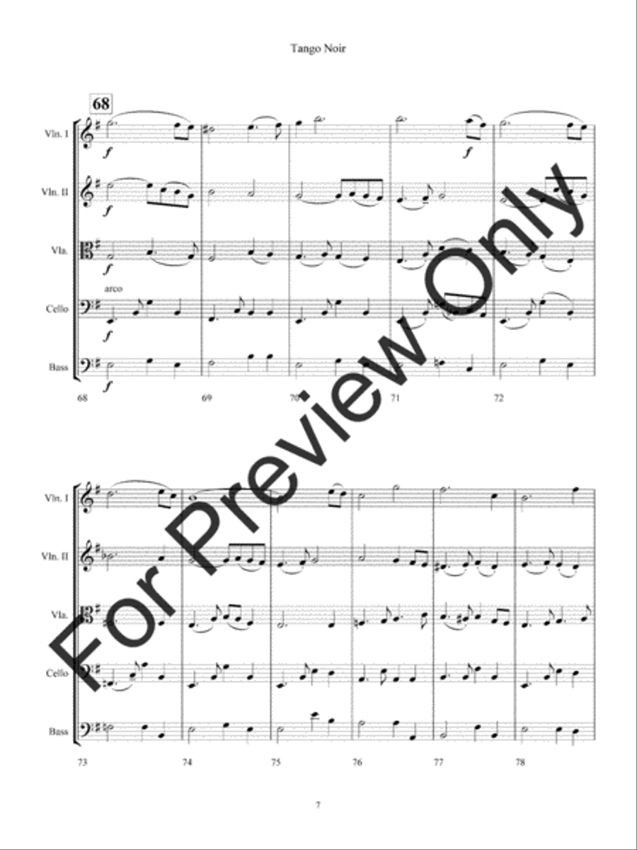 Tango Noir (Score) String Orchestra scores gallery preview page 10