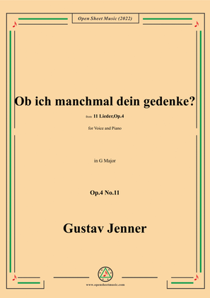 Jenner-Ob ich manchmal dein gedenke?,in G Major,Op.4 No.11
